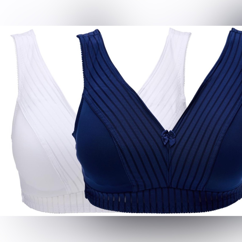 Rhonda Shear 2-pack Striped Pin-Up Bra New Size Medium